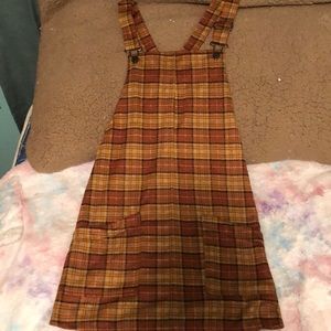Pattern brown overall dress